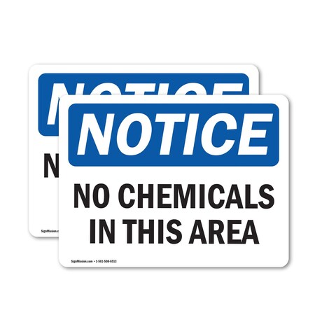 Signmission No Chemicals In This Area, 10 in W x Rectangle, Vinyl Decal OS-2PACK-NS-D-710-L-16050